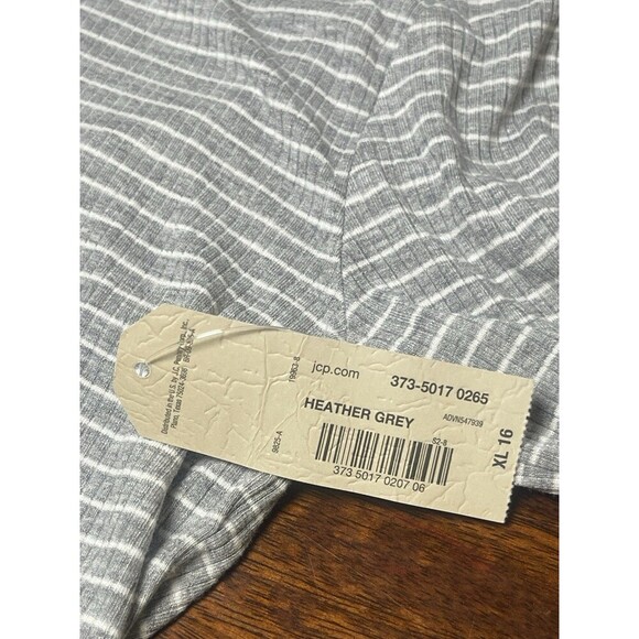 Arizona Jean Co. Women’s Heather Grey Striped Long Sleeve Turtleneck XL 16 NWT - Picture 8 of 8
